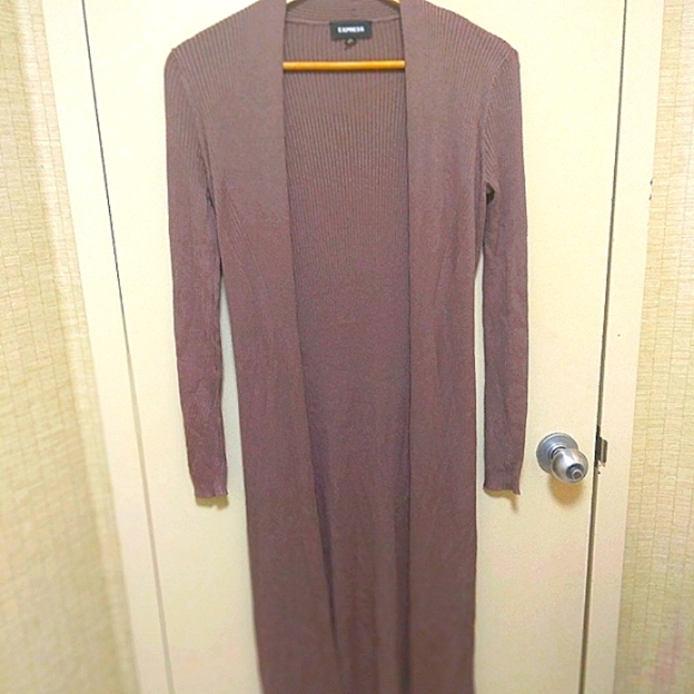 💕Express, Size XXS, Tan Full Lengh, Cardigan w/Matching Wrap Tie Belt 💕
